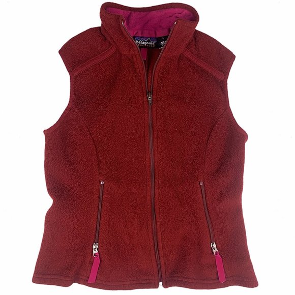 Patagonia Chicory Red Synchilla Fleece Zipper Vest - Picture 2 of 9